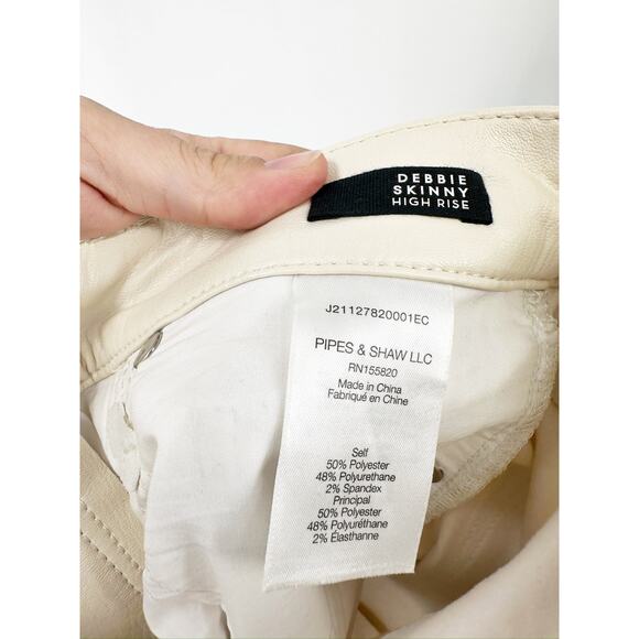 Veronica Beard Debbie Vegan Faux Leather High Rise Skinny Jeans Size 24 - Picture 7 of 8